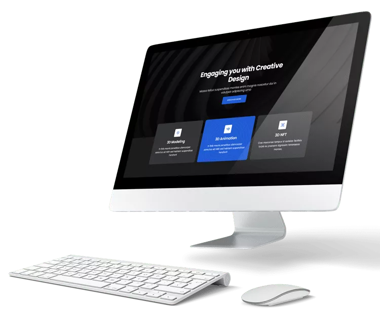 A computer monitor displaying a website with the text: 